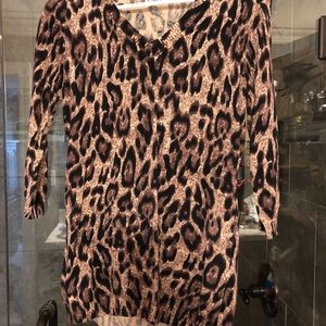 Animal print 3/4 length sweater